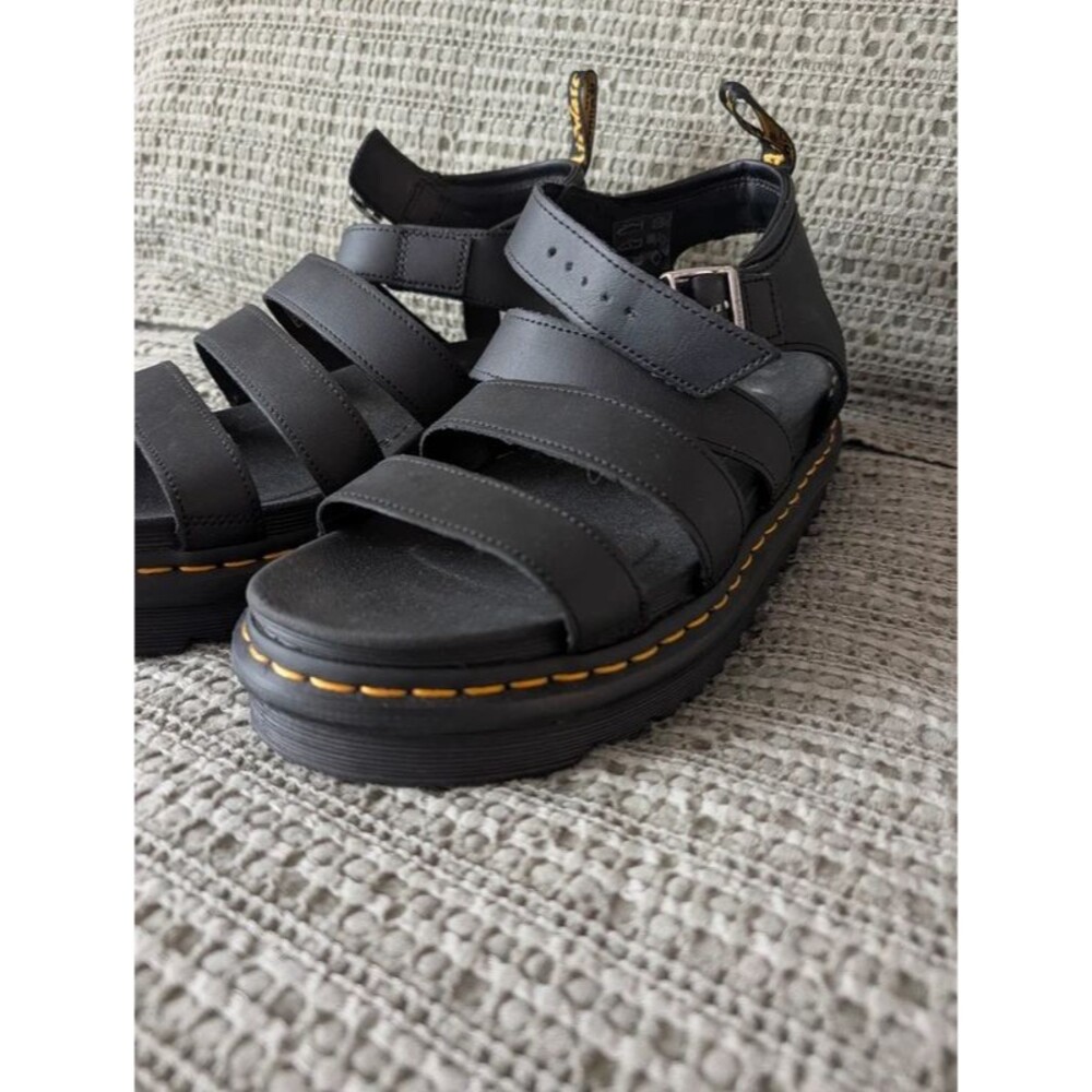 Dr Martens Blaire Hydro Leather Strap Platform Sandals Black Women’s US 9